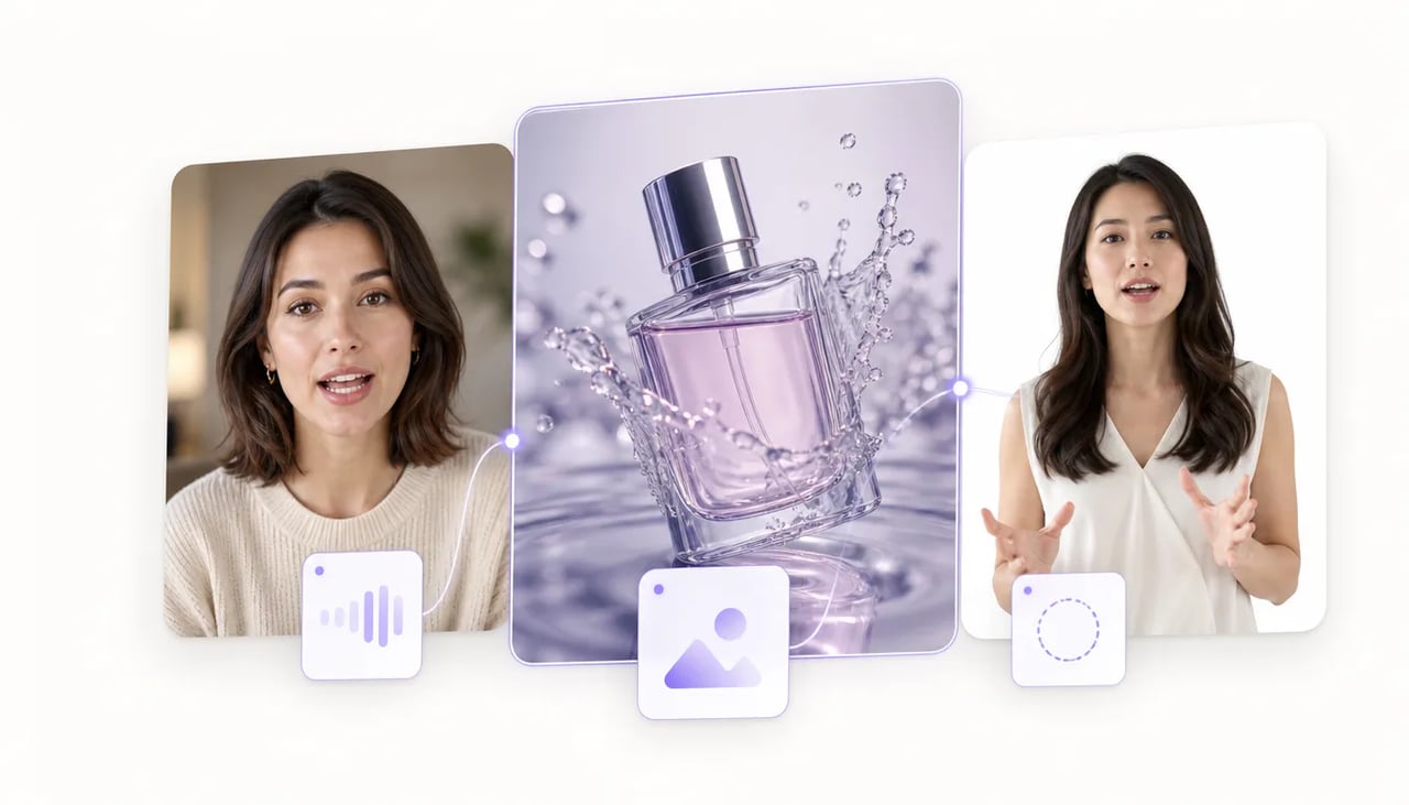 AI 视频工具打磨结果——口播静帧、放大运动帧、干净背景主体